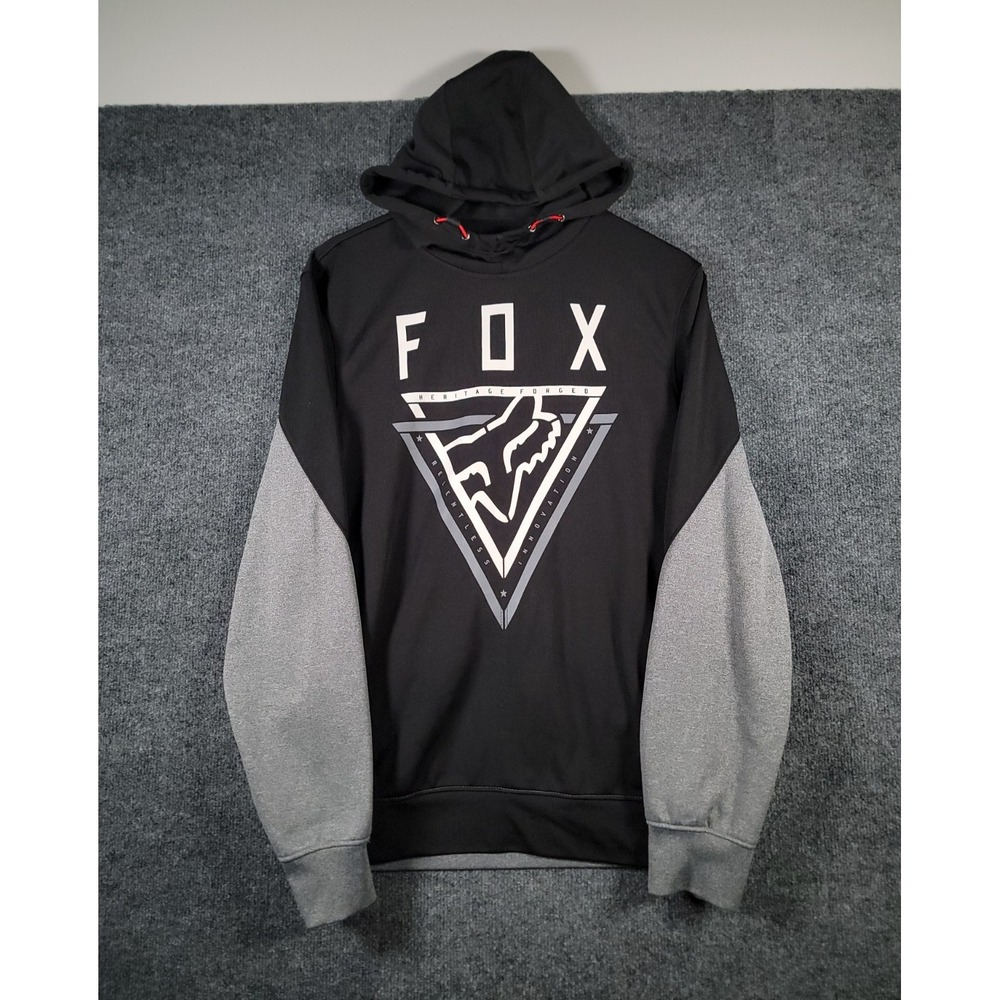 Fox Racing Pullover Hoodie Mens Medium Graphic Logo Motocross Sweatshirt Y2K